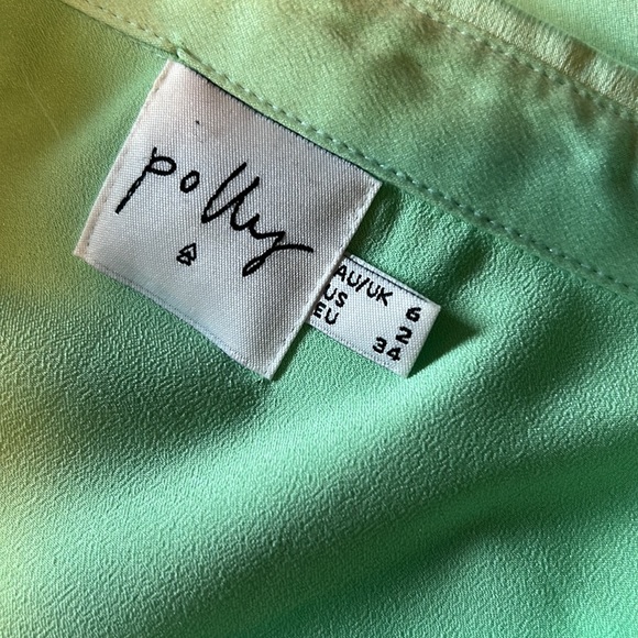Oh Polly Bright Green Button Down Collar Shirt - Picture 5 of 6